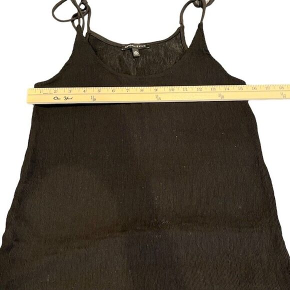 Kendall & Kylie Tie Spaghetti Strap Super Stretch Bodycon Black Dress Size Med - Picture 8 of 10
